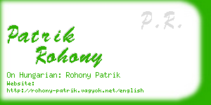 patrik rohony business card